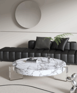 100% Natural Marble Stone Furniture Customized Coffee Table Carara white natural marble round coffee table natural stone furniture luxury custom