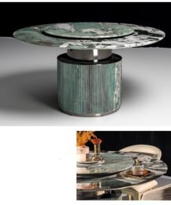 150cm Verde Marinace Granite Round Dining Table Coffee Table Background Kitchen Countertop Worktop Dining Furniture Marble Top
