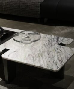 Carrara white marble side table, modern, simple and irregular center stone coffee table