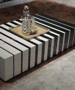 Classic Natural Marble Stone Furniture Done Inlaid Design Interior Square Coffee Table Stone Factory Wholesale Price