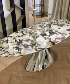 Custom made Modern luxury stone Stone Table Dining Table Restaurant Hotel small round table office simple reception desk