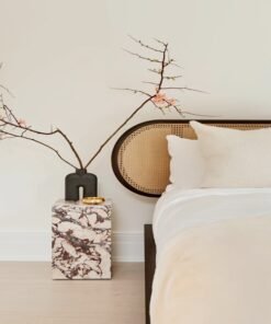 Custom natural stone Design wholesale price corner side table Calacatta Marble Plinth Block Tall End Table