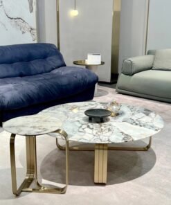 Customized Furniture Stone Table Natural Stone Coffee Table Marble Living Room Center Table Round Foshan Manufacturer Stone Furniture