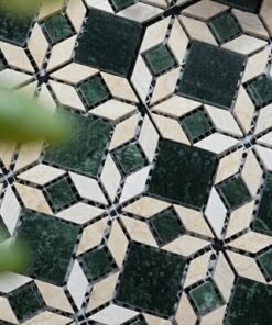 Emerald stone mosaic Waterjet cut Bathroom Tiles