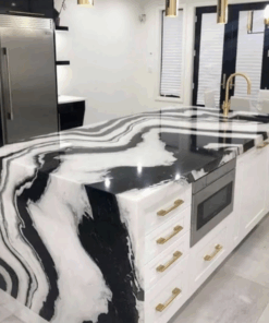High-end Stone Furniture Panda White Black and White Marble Kitchen Countertop Stairs Kitchen Paving Panda White Marble Slab