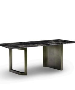 Italian Simple Rectangular Household Marble Light Luxury Dining Table and Chair Marble Dining Table Set Luxury