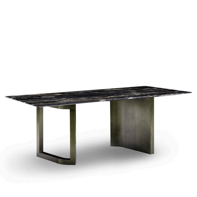 Italian Simple Rectangular Household Marble Light Luxury Dining Table and Chair Marble Dining Table Set Luxury