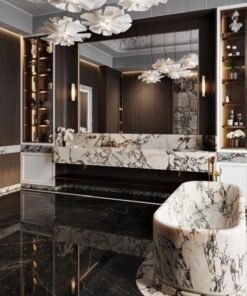 Italian interior Luxury Bathroom Stone Furniture Bvlgari Marble Stone Bathtub Natural Stone Bathroom Decor Countertop Bath Tubs For Bathroom