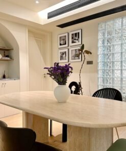 Light luxury Stone Table Stone round travertine console tables nordic modern design night stand side table Living Room marble coffee tables