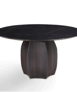 Luxury Glossy Gold Stainless Steel Dining Table with Marble Top for Villa and Star Hotel