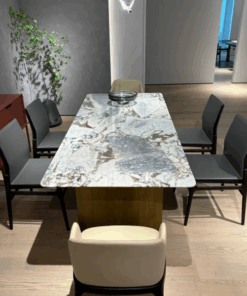 Luxury Nature Mable Stone Furniture Modern Blue Marble Dining Table Rectangle Table Set Marble Furniture for hotel dining room Decoration Nature Marble Slab