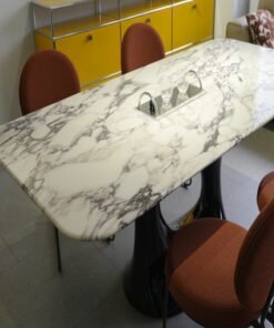 Luxury Square Stone Table Modern Design Dinning Table Set 4 Chairs Dining Room Furniture Marble Round Extendable