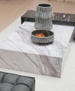 Luxury Stone Furniture Custom-Made Modern Marble Tea Table Coffee Table Home Decor Natural Square Cube Marble Plinth