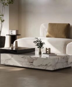 Luxury Stone Furniture Customized Living Room Coffee Table Sintered Stone Luxury Coffee Table Marble Rectangle Black Marble Coffee Table