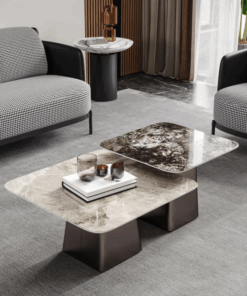 Luxury Stone Furniture Customized Living Room Coffee Table Sintered Stone Square Coffee Table Modern Glossy Living Room Furniture Center Table