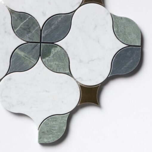 Marble stone mosaic Waterjet cut Bathroom Tiles