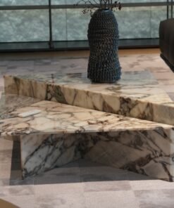 Modern Fashion Custom Size Rectangle Sofa Bed Side Table Luxury Calacatta Violet Square Marble Stone Coffee Table