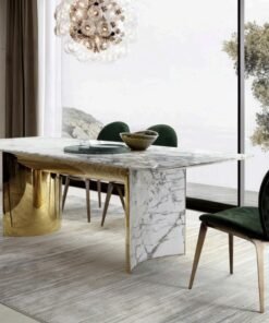 Modern High-End Marble Dining Table Stainless Steel Extendable Luxury Stone Furniture for Hotel Club Contemporary Light Luxury