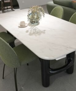 Modern Home Stone Furniture Dining Room Furniture Set Dinner Table Restaurant Rectangular Marble Stone Top Dining Marble Furniture Table White