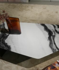Modern Living Room Stone Table Custom Size Panda White Marble Slap Marble Stone Coffee Table Dininng Table for Living Room