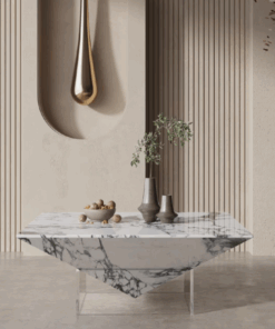 Natural Marble Stone Furniture Natural marble Carrara White Rectangle Coffee Table New Design Table Modern Luxury fashion hotel villa Customized Coffee Table
