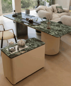 New Arrival Natural Marble Stone Furniture Prada Green Coffee Table Interior design dark green marble for Living Room Tea Table