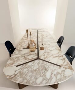 Newstar Natural Elegant Marble stone table marble top round coffee dining table for Living Room Furniture luxury