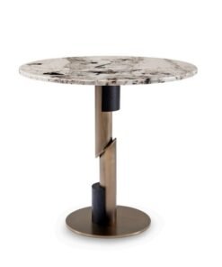 Nodric Luxury Round Coffee Table Living Room Furniture Marble White and Gold Plated High Coffee Table