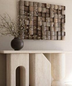 Stone Table Natural Stone Minimalist Travertine Contemporary Design Home Decoration Side Table Natural Marble Console Table living room furniture