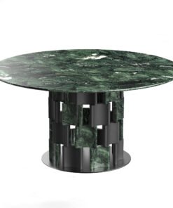 Superior Quality Travertine Concrete Texture Stone Table High End Pine Green Marble Dining Table With Patterns